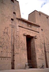 Egyptian Antiquity: View of the Entrance to the Temple of Edfu by Egyptian Ptolemaic Period