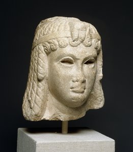 Head of a Queen Wearing a Heavy Wig, possibly Cleopatra VII (69-30BC)