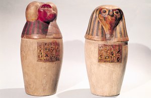 Copies of two New Kingdom canopic jars