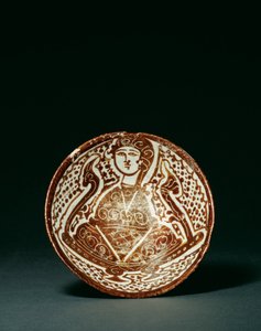 Fatimid Rich Brown Lustre Figural Conical Bowl