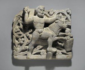 Heracles Smithing Acheloos in the Form of a Bull, from Oxyrhynchus by Egyptian School