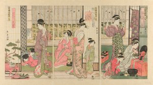 Rain the Morning After in the Pleasure Quarter by Eishōsai Chōki