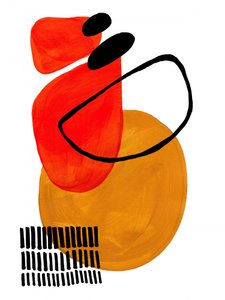 Modern Red Orange Abstract by Ejaaz Haniff