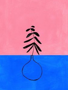 Pink Blue Botanical