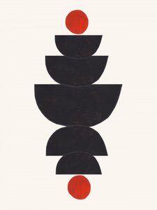 Red Black Geometric Balance