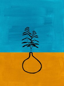 Serene Blue Yellow Plant