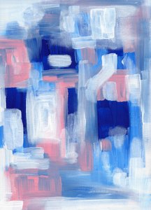 Vibrant Blue Pink Abstract