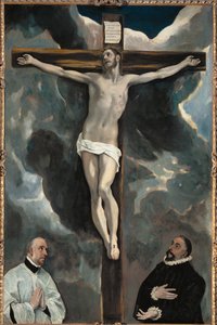 Christ on the cross and two donors by El (1541 1614) Greco