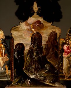 Mount Sinai, portable triptych altar by El (1541 1614) Greco
