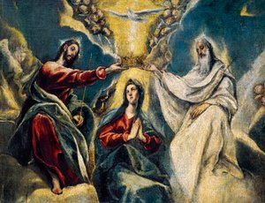 The Coronation of the Virgin (detail) by El Greco