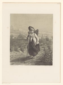 Girl with Basket on Her Back by Elchanon Verveer