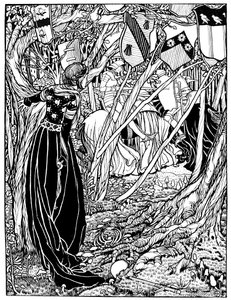 An illustration for Sir Lancelot Du Lake by Eleanor Fortescue Brickdale