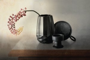 Pink Berries Ceramic Still Life