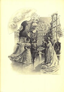 Alexandra Fyorodovna and Nicholas II during the ceremonial reception at the French Embassy