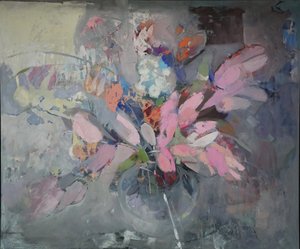 Abstract Pink Bouquet by Elena Shraibman