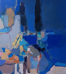 Calm Blue Abstraction by Elena Shraibman