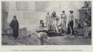 Ancient Greek Artist Zeuxis Choosing from the Most Beautiful Women of the City of Crotone the Model for His Painting of Helen of Troy