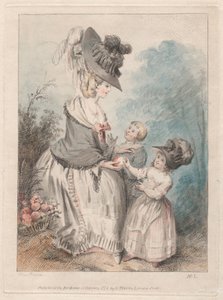 Lady with a Boy and Girl in Garden by Elias Martin