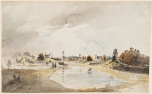 View of the Northern Archipelago east of the Temple of Echo at Haga by Elias Martin