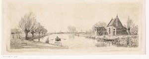 River Landscape with a Wooden House by Elias Stark