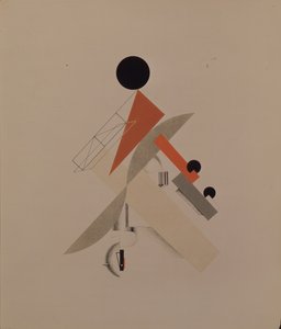 Globetrotter. Figurine for the opera Victory over the sun by A. Kruchenykh by Eliezer Markowich Lissitzky