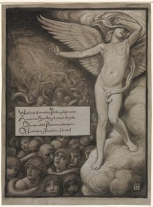 (Illustration for Rubáiyát of Omar Khayyám) Love Shrinking Affrighted at the Sight of Hell by Elihu Vedder
