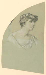 Portrait Sketch of a Young Woman, ca. 1885 by Elihu Vedder