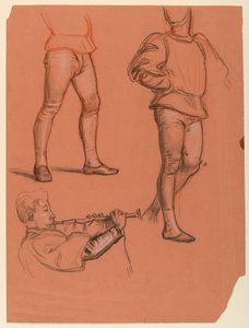 Details of Male Figures, ca. 1885 by Elihu Vedder
