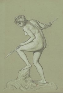 Girl Spearing Dolphin