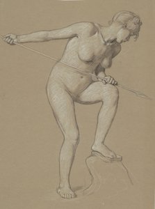 Girl Spearing Dolphin, c. 1900 by Elihu Vedder