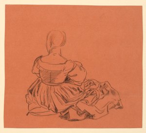 Study of a Seated Woman in Costume by Elihu Vedder