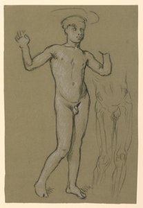 Figure Study for a Fountain Design by Elihu Vedder