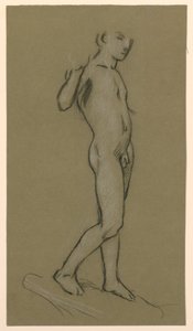 Figure Study for a Fountain Design by Elihu Vedder