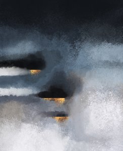 Golden Storm Abstract