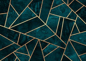 Teal Gold Geometric Mosaic