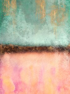 Teal Pink Gold Drips