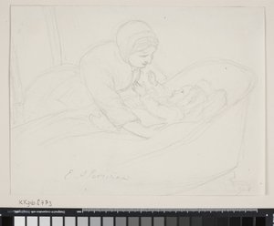 Mother Lifting a Child from the Cradle by Elisabeth Jerichau Baumann