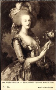 Portrait of Queen Marie Antoinette (1755-1793) (print) by Elisabeth Louise (after) Vigee Lebrun
