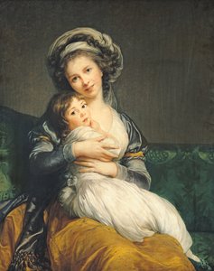 Self portrait in a Turban with her Child
