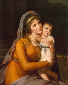 Portrait of Baroness Anna Sergeyevna Stroganova with Her Son by Elisabeth Louise Vigee Lebrun