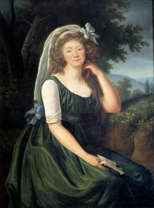 Portrait of Jeanne Becu, Countess du Barry (1743-1793), Courtesan and Mistress of Louis XV, at Louveciennes at the Age of 46 by Elisabeth Louise Vigee Lebrun