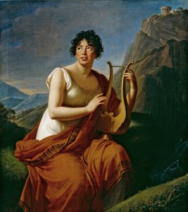 Portrait of the author Baronne Anne Louise Germaine de Staël 1766-1817 as Corinne on Cape Misenum
