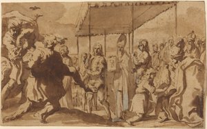 The Healing of the Possessed Boy in a Procession of the Volto Santo by Elisabetta Sirani