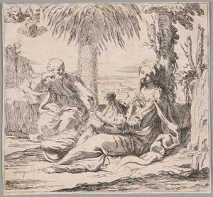 The Rest on the Flight into Egypt by Elisabetta Sirani