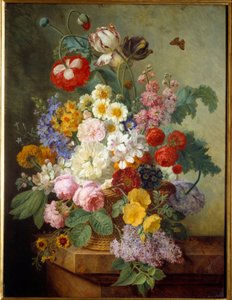 Flowers in a Rocaille by Elise Bruyere