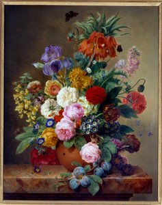 Flowers on a Marble Table