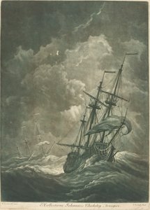 Shipping Scene from the Collection of John Chicheley by Elisha Kirkall after Willem van de Velde the Elder