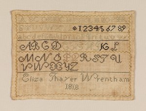 Sampler by Eliza Thayer Wrentham