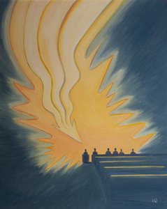 At Holy Communion a great flame, like an arrow, descends upon us as Christ comes to meet us in the power of the Spirit