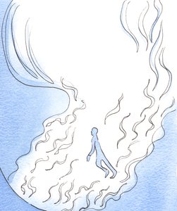 Children of God are at play in His Presence, it seems, amongst the tendrils of flame with which the Father reaches out from the great, bright fire of the Godhead by Elizabeth Wang